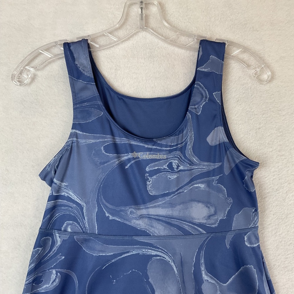 Columbia PFG Freezer III Dress Blue Marble Floral Swirl Sleeveless Small Womens - Picture 6 of 14